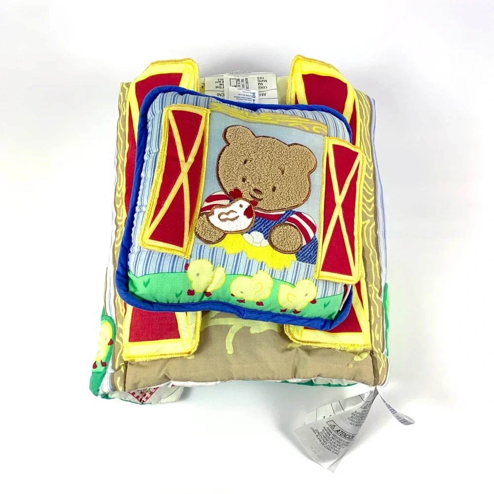 VTG Little Tikes Little Bears‎ Farm Crib Quilt & Pillow Barn Cow Sheep Dog Chick